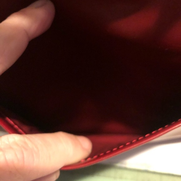 Elegant Red Tote Bag by Estée Lauder , like new. Lots of room for essentials - Picture 3 of 6